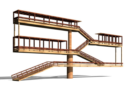 Bamboo and Timber Canopy Offering Elevated Perspectives in a Natural Environment