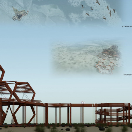 Sunken Timber Observation Tower Enhancing Birdwatching in Wetland Ecosystems