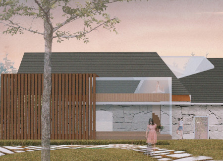 Preserved Stone Barn Featuring Natural Wood Finishes as a Community Hub