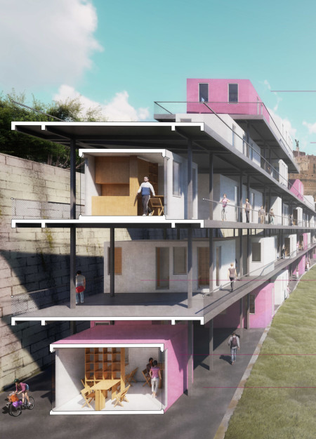 Charred Wooden Shingles and Prefabricated Panels Shape Adaptable Urban Housing Along the River