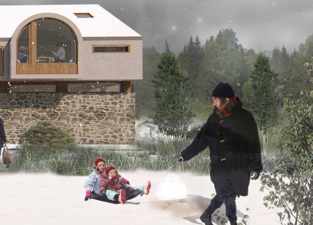 Curvilinear Stone and Timber Retreat Emphasizing Local Tea Culture