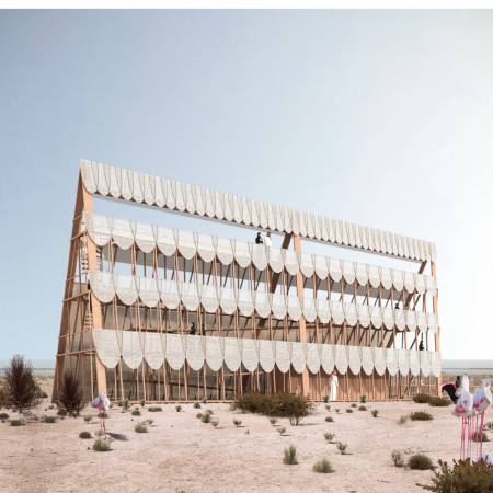 Timber Lattice Observation Wall Inhabiting Ecological Harmony Through Sustainable Material Choices