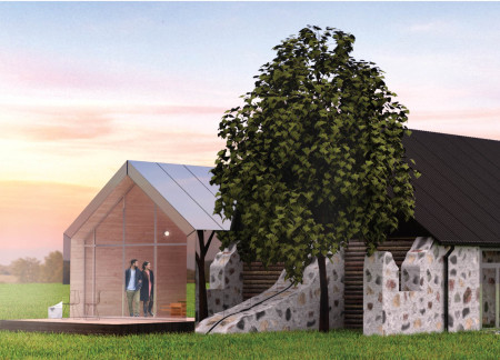 Tea House Integrating Local Stone and Charred Wood for Environmental Harmony  