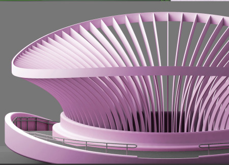 Bionic Structure Crafted from 3D-Printed ASA Polymer Integrating Pedestrian Connectivity in a Natural Landscape  