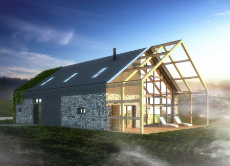 Charred Wooden Shingles and Local Stone Define a Sustainable Retreat in Latvia