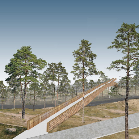 Corten Steel and Fir Cladding Bridge Harmonizing With Nature's Landscape  