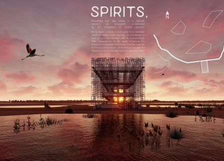 Phosphorescent Plastic Panels and Steel Frame Shape a Community Space for Biodiversity Education