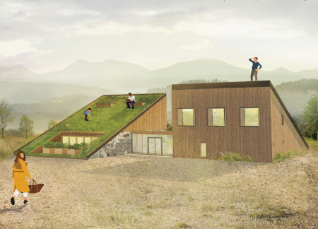 Broadhurst Wood Structures Integrated with Green Roofs for Communal Retreat