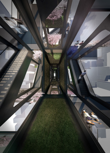 Vertical Integration of Green Roofs and Steel Framework in Urban Vehicle Storage