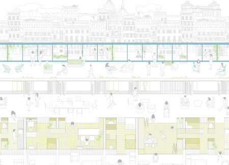 Natural Brown Cladding and Modular Spaces in a Collaborative Urban Living Environment  