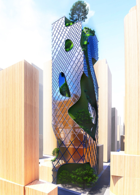 Lattice Facade and Vertical Gardens Elevate High-Rise Living With Sustainable Glass and Concrete Construction  