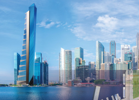 Twisting Glass Facade With Green Terraces Overlooking Urban Bayfront