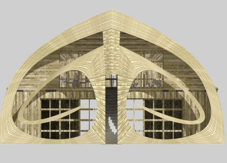 Curvilinear Structure Crafted With Laminated Timber Panels In A Community-Centric Workshop Setting