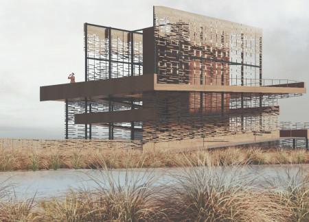 Passive Cooling Through Wind Catchers and Natural Adobe Structures Enhances Interaction With Wetland Ecosystem
