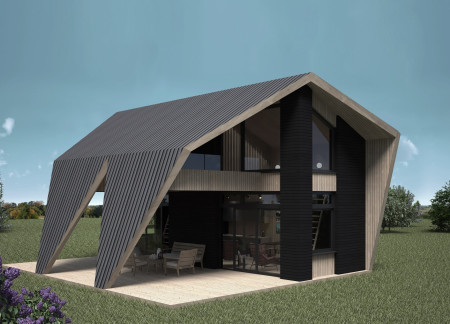 Charred Wooden Shingles and Cross-Laminated Timber Panels Shape a Harmonious Retreat Experience