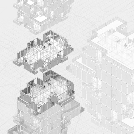 Adaptable Communal Living Through Charred Wooden Shingles and Modular Design
