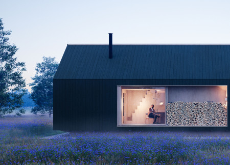 Charred Wooden Shingles and Laminated Timber Create Inviting Community Huts in Latvia