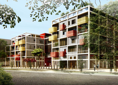 Perforated Steel Balconies and Modular Concrete Living Units Enabling Community Engagement in Urban Rome