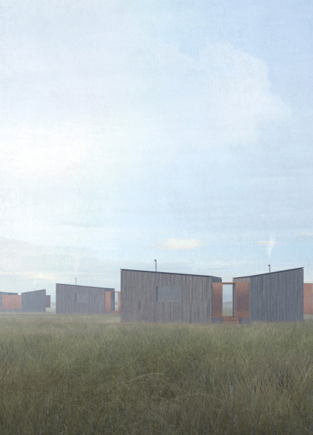 Charred Wooden Shingles and Mineralized Timber Harmonize with Community Living in the Latvian Landscape  