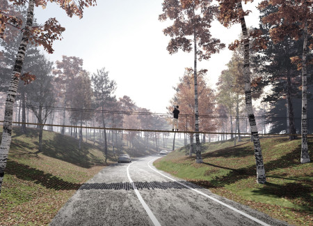 Translucent Timber Structure With Perforated Design Nestled in the Natural Landscape