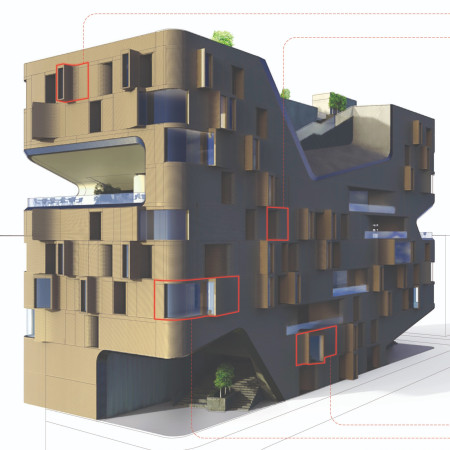 Charred Wood Shingles and Green Roofs Enhance Community Living in Urban Context  