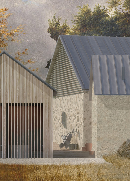 Charred Wooden Shingles and Cross-Laminated Timber Panels Enhance Community Living in a Forested Setting  