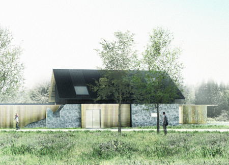 Cedar Cladding and Polished Concrete Unite in a Flexible Guest House Designed for Community Gathering