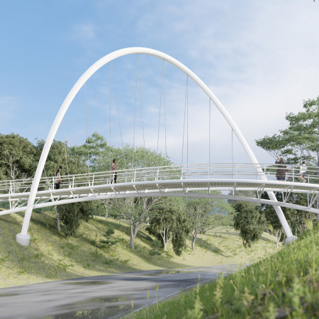 Curved Steel and Timber Structure Embracing Eco-Friendly Pedestrian Communication in a Scenic National Park
