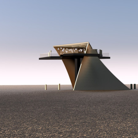 Geometric Canopy with Photovoltaic Integration in a Coastal Viewing Tower