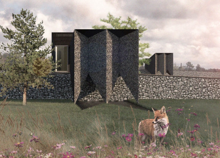 Charred Wooden Shingles and Burnt Larch Create Reflective Sanctuaries for Communal Reflection