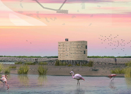 Perforated Glass Facade and Local Timber Elevate Ecological Observation Tower