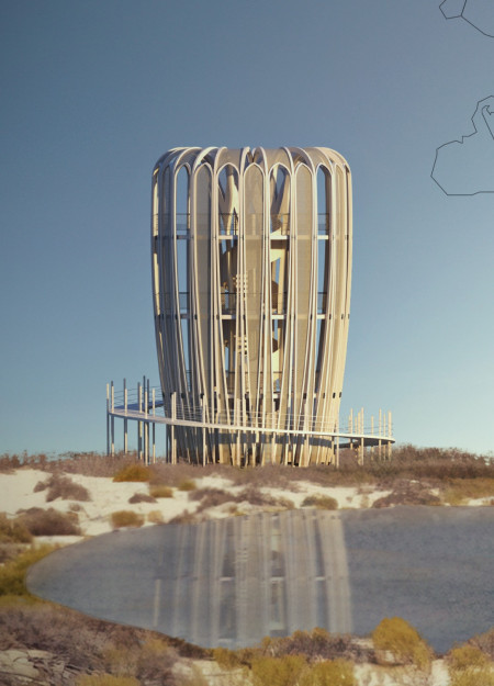 Biomimetic Structure with Timber and Cloth Design for Ecological Observation