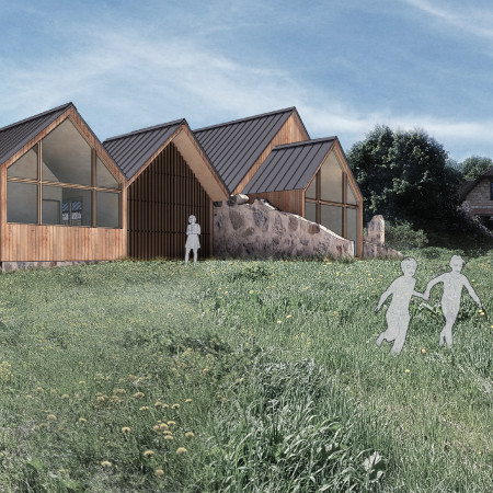 Charred Wooden Shingles and Natural Light Define a Community Space for Tea Making