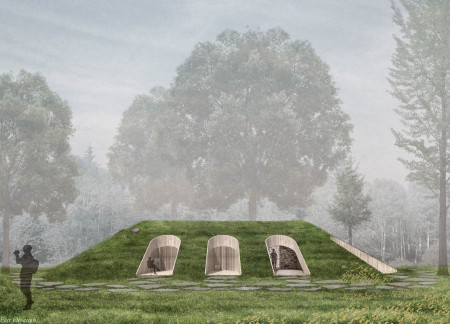 Earthen Floor and Green Roof Harmonize with Subterranean Mound Form in Rural Retreat  