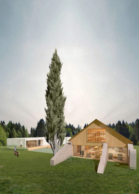 Charred Wooden Shingles and Transparent Facades in a Community-Centric Space