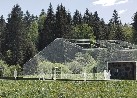 Natural Stone Walls and Light-Filled Meditation Spaces in a Community Retreat  