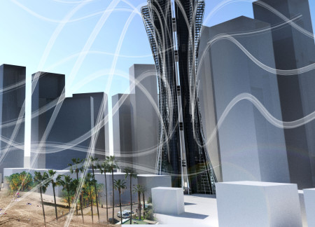 Aerodynamic Facade with Triple-Glazed Glass and Vertical Gardens in a Mixed-Use Development