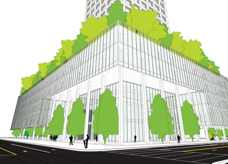 Sustainable Concrete High-Rise Enhanced by Expansive Green Terraces
