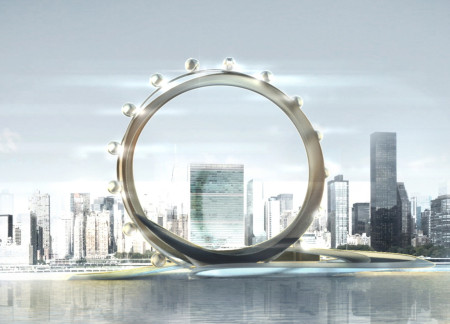 Circular Sanctuary Featuring Stainless Steel and Glass for Cultural Exchange