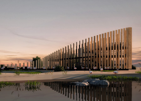 Curvilinear Structure Using Composite Materials Integrates Seamlessly With Wetland Ecosystem
