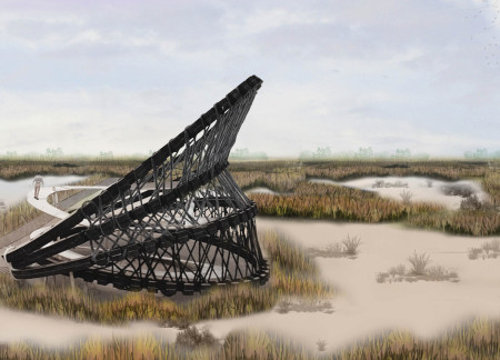Weaving Nature Through Date Palm Fronds and Glass as a Visitor Center with Elevated Observation Platforms  