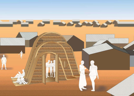 Bamboo Arches and Natural Ventilation in a Community Learning Space  