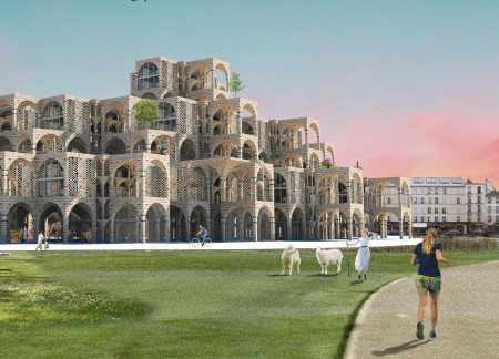 Mycelium-Based Bricks and Green Roofs Shape Affordable Community Living Spaces