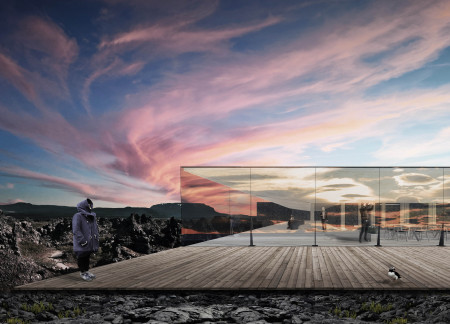 Reflective Façade of Lavastone and Glass Enriches Visitor Experience in Icelandic Landscape