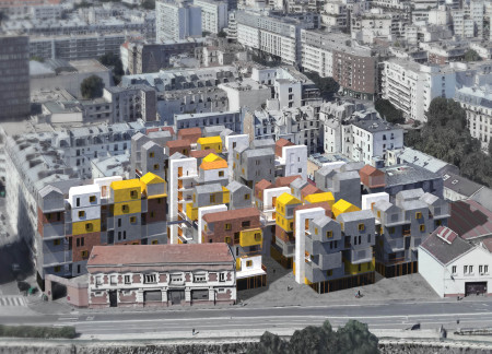 Vibrant Concrete Facades Enhanced by Integrated Green Spaces and Modular Construction