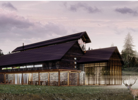 Charred Wooden Shingles Enhancing Serenity in a Thoughtfully Designed Tea Retreat