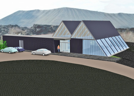 Charred Wooden Shingles Establishing A Connection With Volcanic Landscape In An Educational Visitor Center  