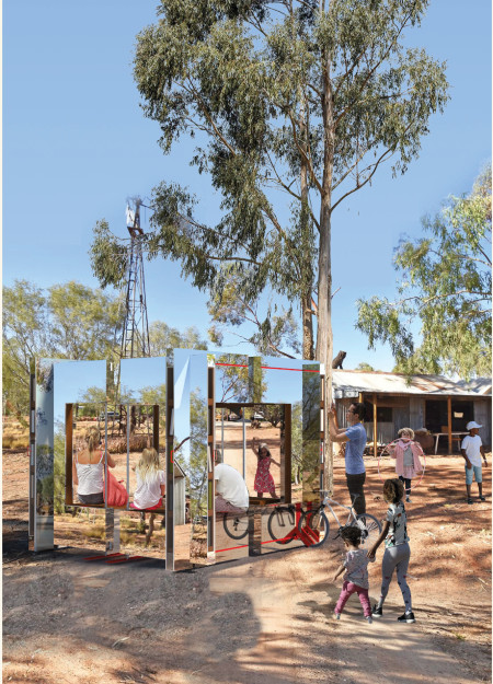 Reflective Mirrored Spines Created With Sustainable Timber In A Community Reading Hub