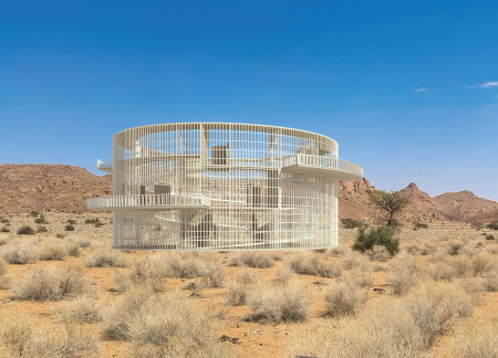 Embracing Nature With Split Palm Timber and Rammed Earth in a Desert Visitor Center