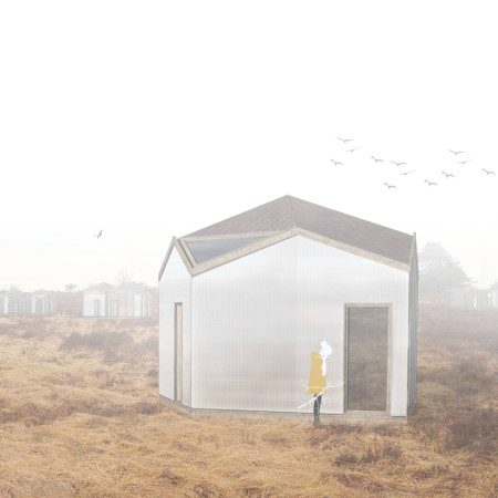 Charred Wood Shingles and Cross-Laminated Timber Panels in a Flexible Micro Living Space